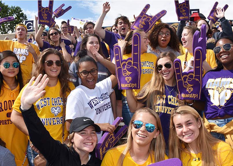 Crowd of WCU students at an athletic event