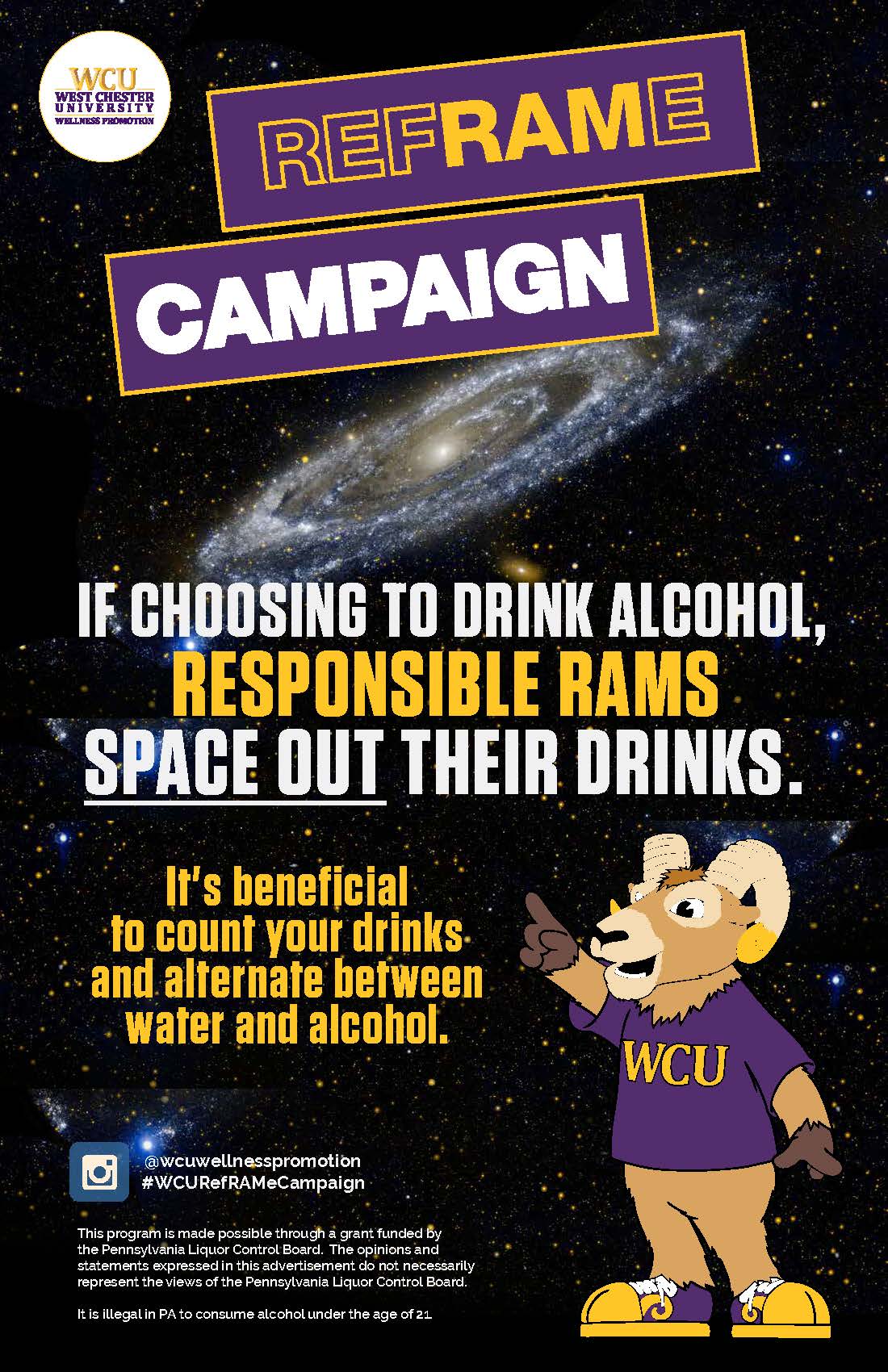 If choosing to drink alcohol, responsible rams space out their drinks. It's beneficial to count your drinks and alternate between water and alcohol.