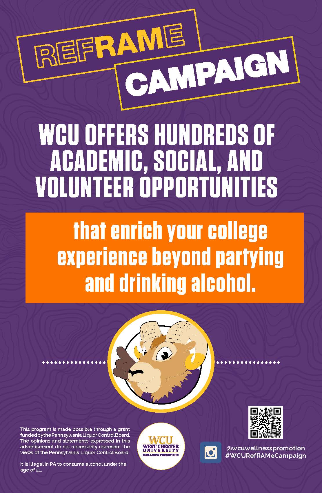 WCU offers hundreds of academic, social, and volunteer opportunities that enrigh your college experience beyond partying and drinking alcohol.
