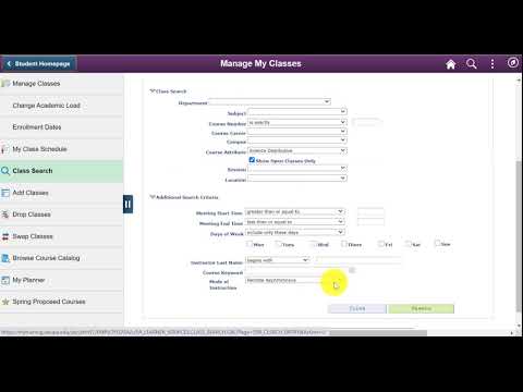 Video: Student How-To, Class Search