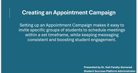 Creating an Appointment Campaign Video Thumbanil