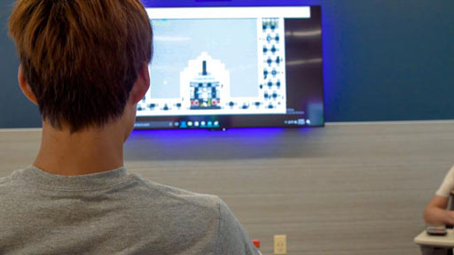 Student looking at a Computer Monitor