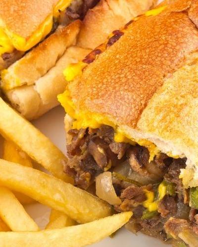 Close up cheese steak