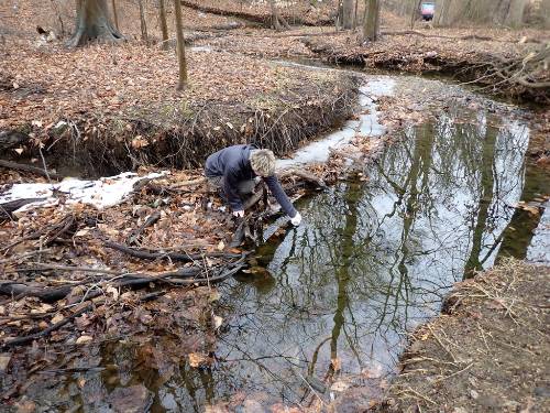 GNA Intern Kinsey Cuoco collecting a water sample from Gordon Runfrom 